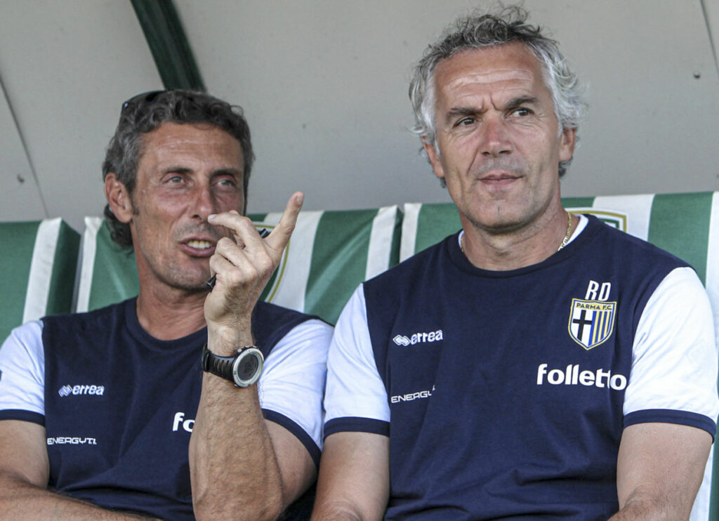 Luca Gotti junto con Roberto Donadoni cuando ambos coincidieron en el Parma. 