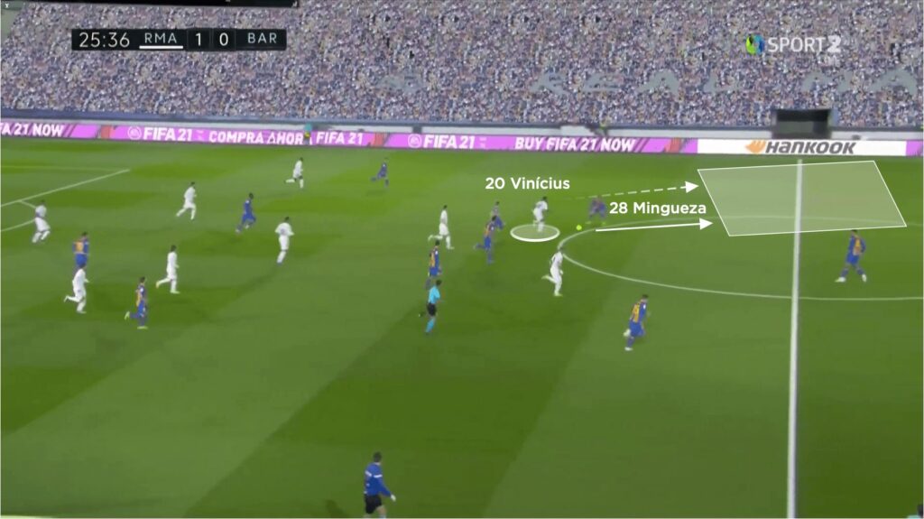 Vinícius Junior en fase ofensiva con el Real Madrid