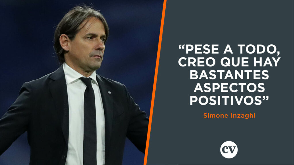Simone Inzaghi, DT del Inter: "Pese a todo, creo que hay bastantes aspectos positivos".