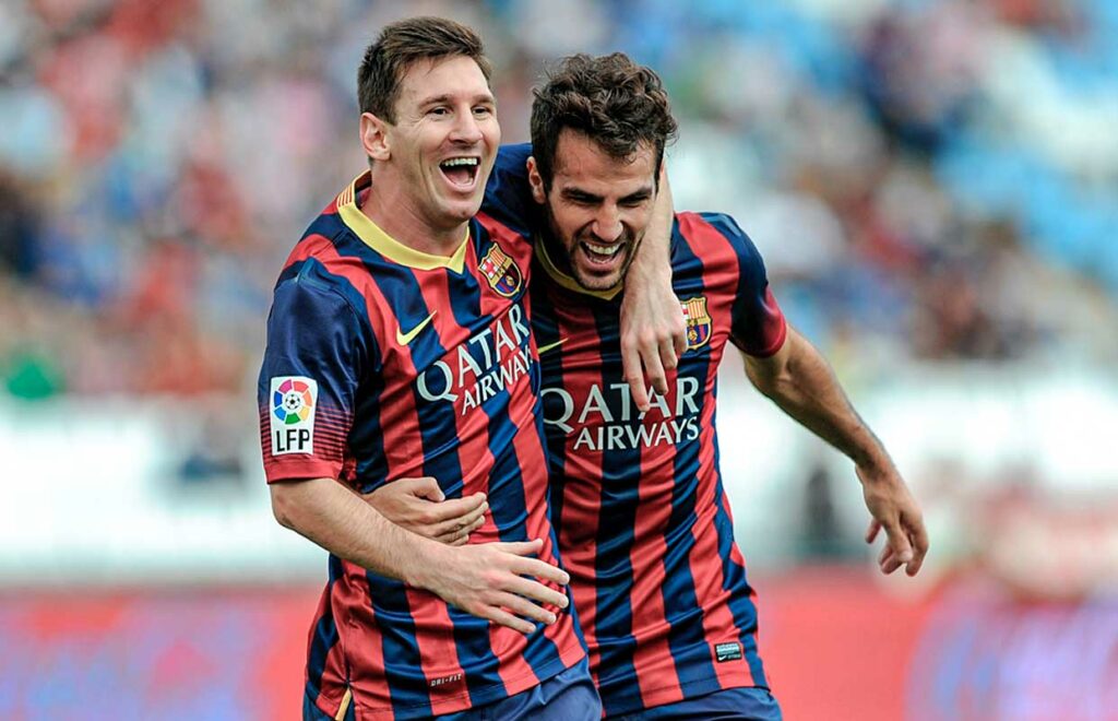 Messi y Cesc Fábregas, y el falso nueve en el Barcelona. El Falso nueve es parte de nuestro glosario de términos. 