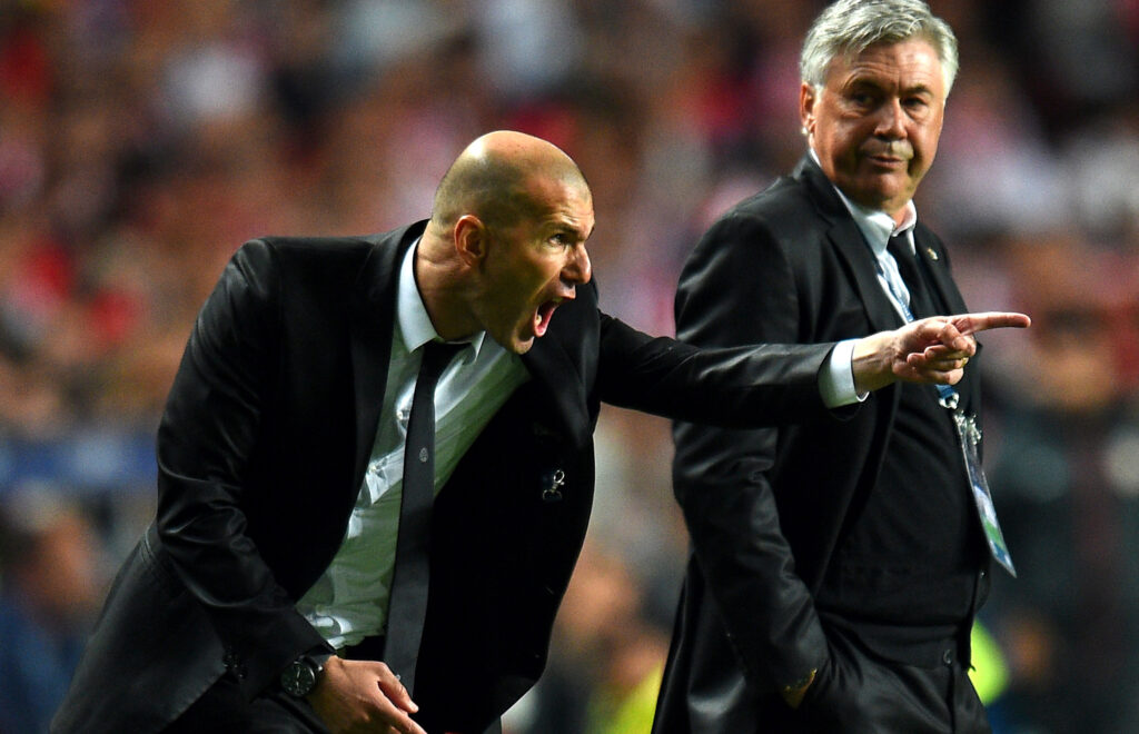 Zidane fue el segundo de Carlo Ancelotti en la temporada 2013-2014 en el Real Madrid.