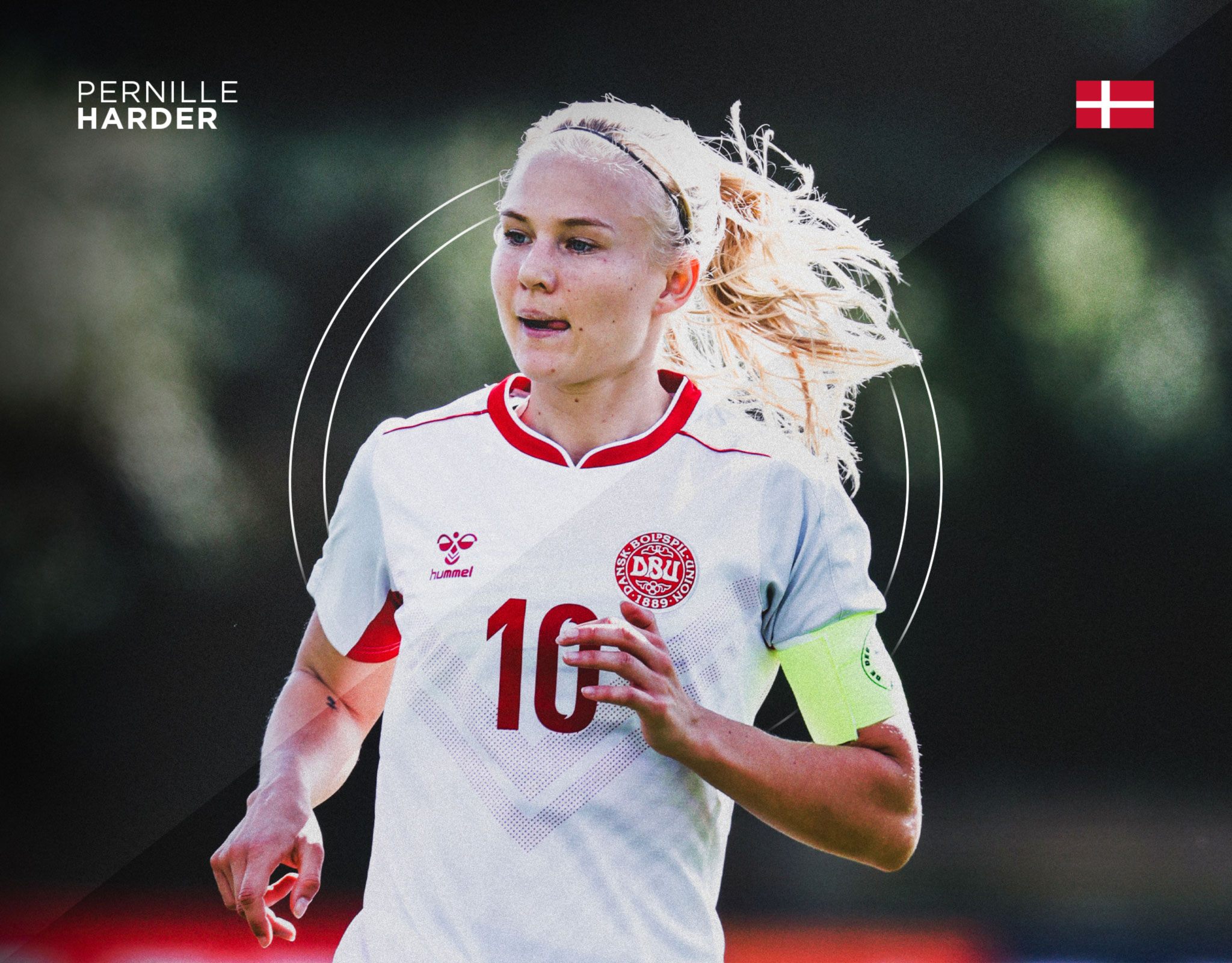 Pernille Harder de Dinamarca en la Eurocopa Femenina 2022