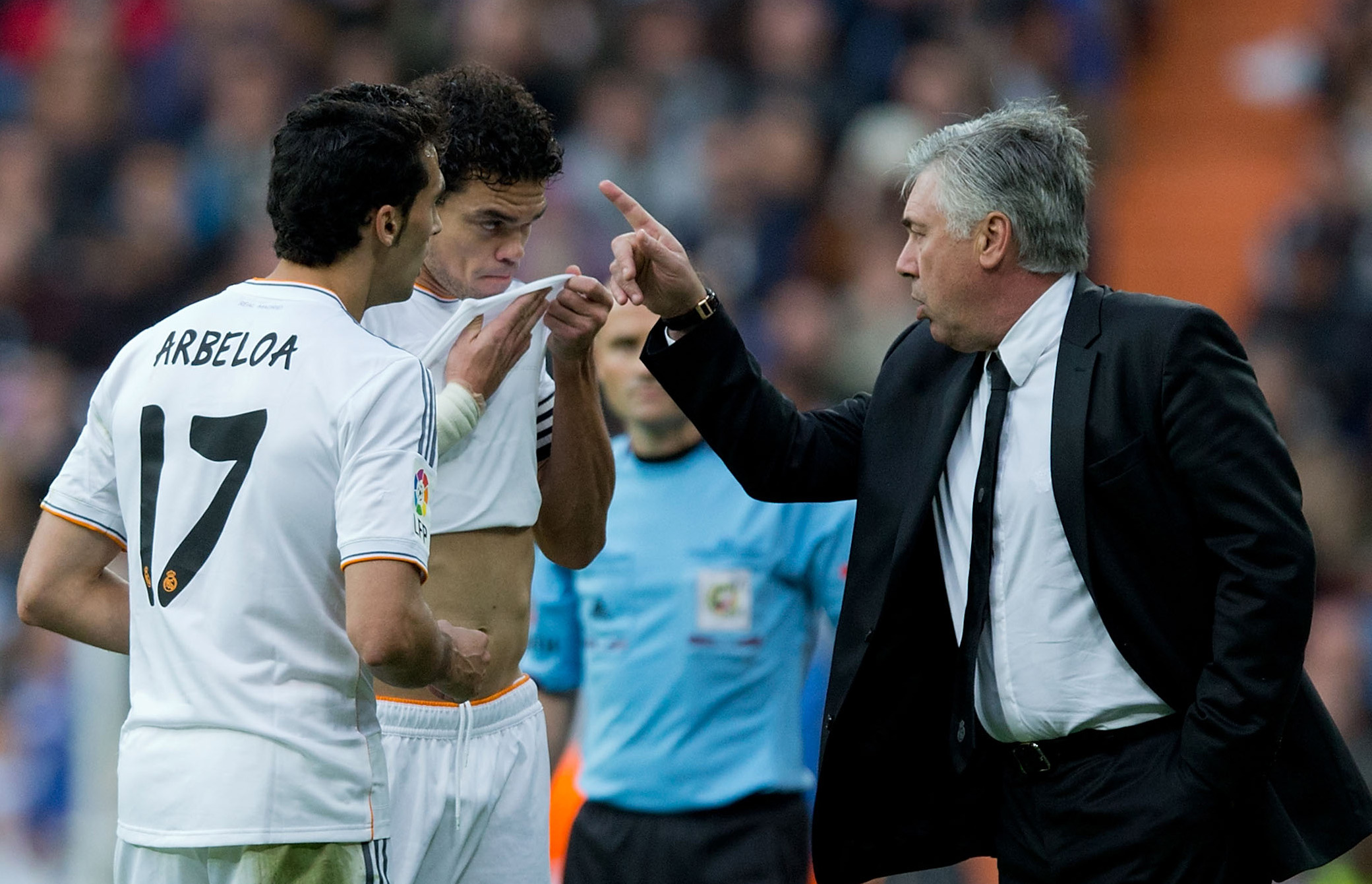 Arbeloa estuvo bajo las órdenes de Carlo Ancelotti como jugador de 2013 a 2015. Gonzalo Arroyo Moreno/Getty Images