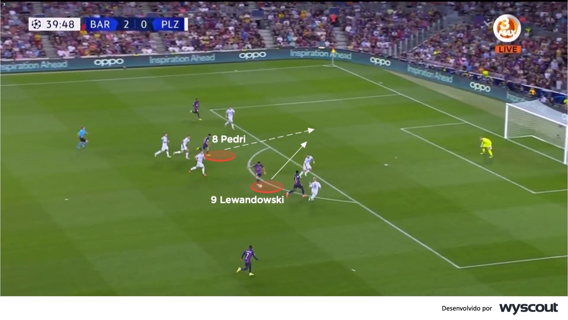 A presença de Lewandowski no Barcelona faz dele a principal referência em qualquer aproximação à área rival. Xavi precisava de um atacante completo