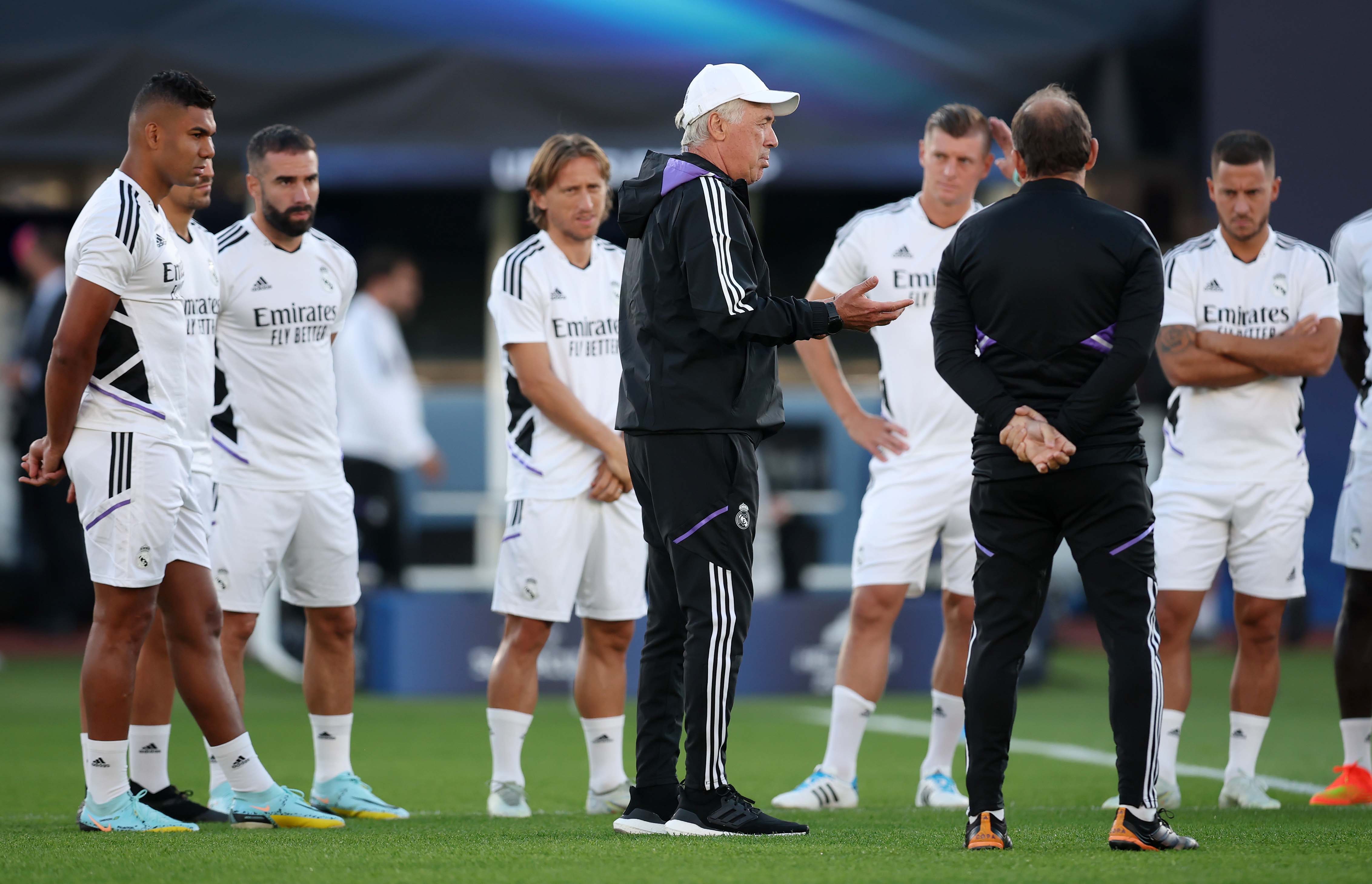 Carlo Ancelotti ocupa el rondo en sus entrenamientos con el Real Madrid.