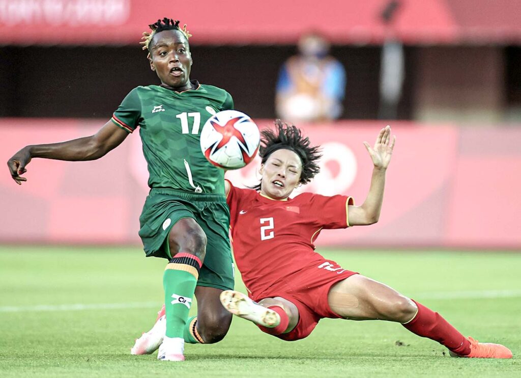 Racheal Kundananji de Zambia antes de la Copa Mundial Femenina 2023