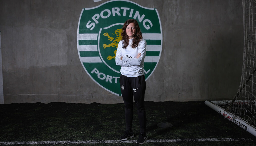 Mariana Cabral en el centro de entrenamiento del Sporting Club de Portugal