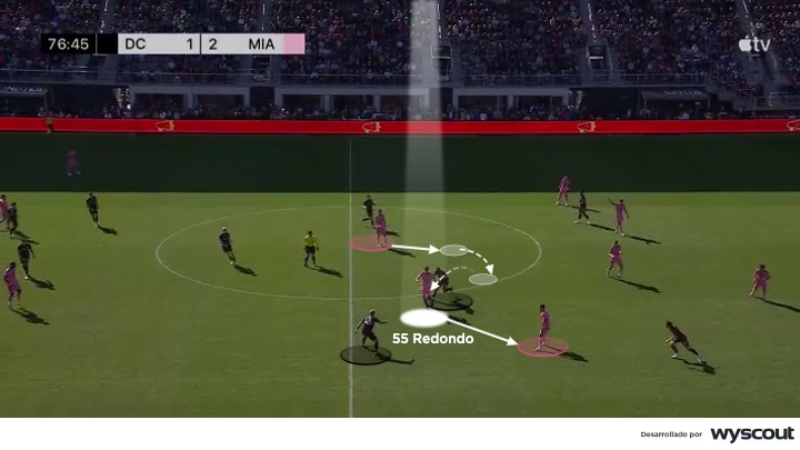 Combinación en el mediocampo de Federico Redondo en el Inter Miami