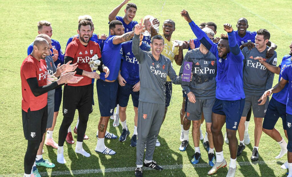 Javi Gracia, jugadores y cuerpo técnico del Watford