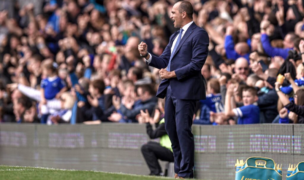 Roberto Martínez con Everton