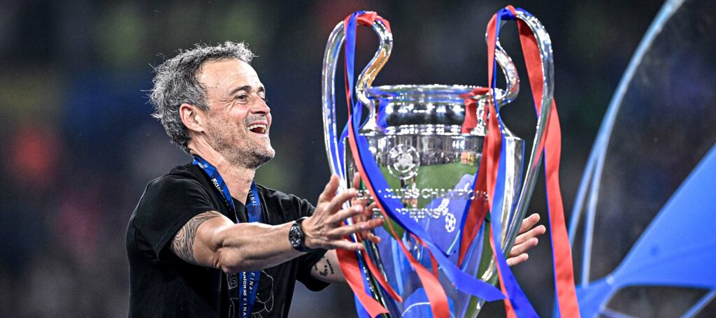 Luis Enrique con la primera Champions en la historia del PSG
