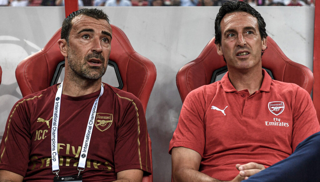 El Arsenal fue el último club del binomio Emery-Carcedo. En su etapa en Londres llevaron al equipo Gunner a la final de la Europa League en 2019, con victoria para el Chelsea (4-1). David Price/Arsenal FC via Getty Images
