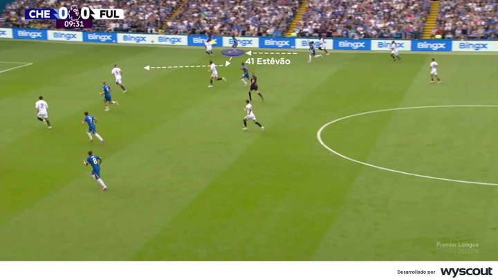 Estêvão en un ataque del Chelsea