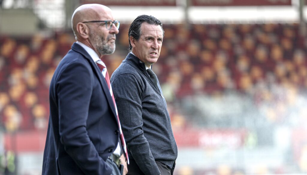 Monchi y Unai Emery en su etapa en el Aston Villa