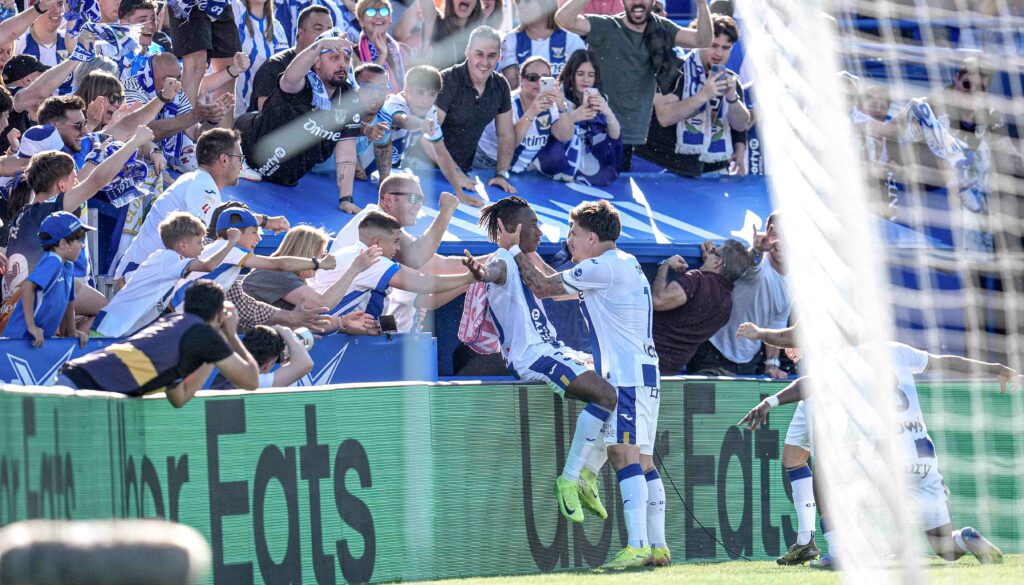Yan Diomande jugó diez partidos en LaLiga 2024/25 con el Leganés, con un saldo de dos goles. Getty Images