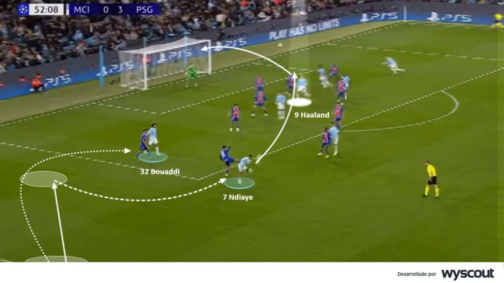 Manchester City 2-4 PSG. Segundo gol de los ingleses. 
